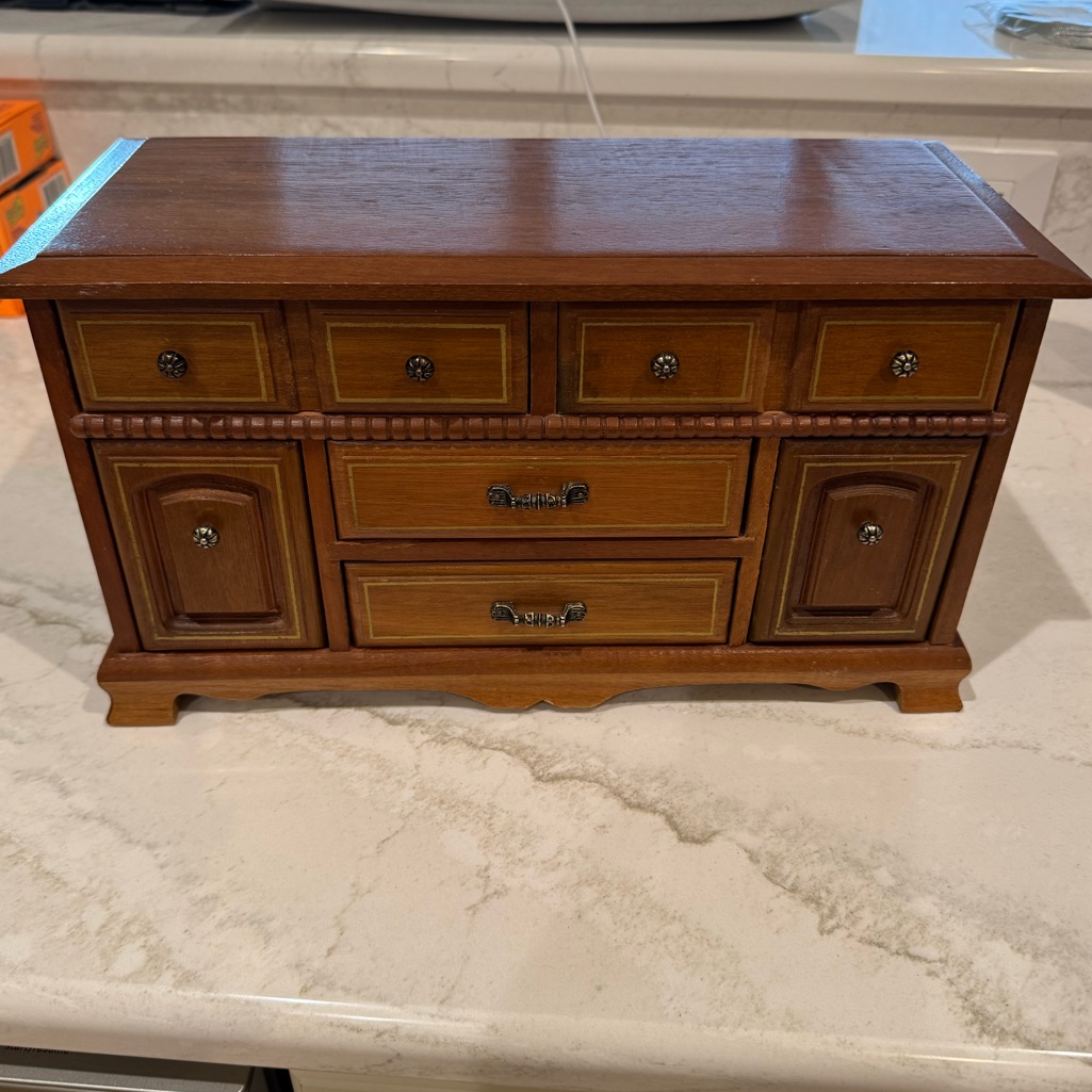 Vintage Wooden Jewelry Box With Drawers Vintage Wooden Jewelry Box With Drawers